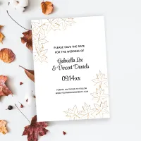 Maple Leaf Edge Fall Wedding Save the Date