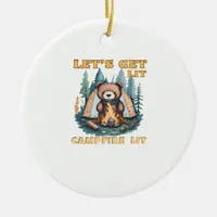 Let's Get Lit. Campfire Lit. Camping Lover Classic Ceramic Ornament