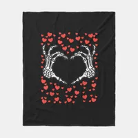 Skeleton Hand Heart Valentines Day Funny Classic Fleece Blanket