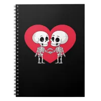 Valentines Day Funny Skeleton Hand Heart  Notebook