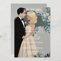 Timeless Romance: Watercolour Bride and Groom  Save The Date