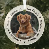 Forever in our Hearts Pet Loss Gift Dog Memorial Glass Ornament