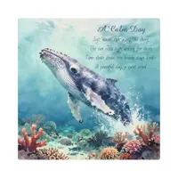 Oceanic Blue Whale Watercolor Coastal Art