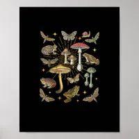 Cottagecore Aesthetic Mushroom Frog Butterfly Gobl Poster
