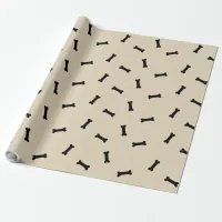 Brown and Black Dog Bones Pet Gift Wrap