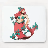 Christmas Mermaid Mouse Pad