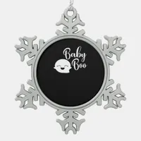 Baby Boo Halloween  Snowflake Pewter Christmas Ornament
