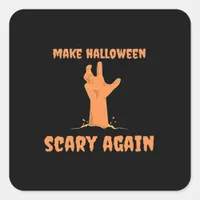 Make Halloween Scary Again Zombie Classic Trumpkin Square Sticker