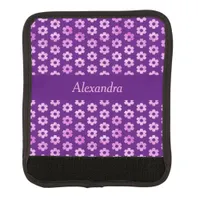Pretty Purple Flower Pattern Luggage Handle Wrap