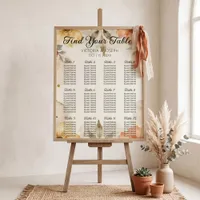 Boho Fall Terracotta Floral Watercolor Wedding Poster