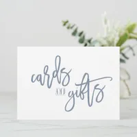 5X7 Cards & Gifts Sign-Brush Script (Dusty Blue)