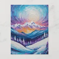 Colorful Mountains and Pine Trees Postcard