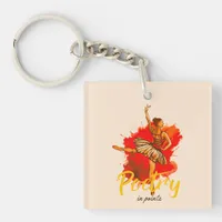 Poetry in Pointe – Elegant Ballerina Art for Dance Keychain