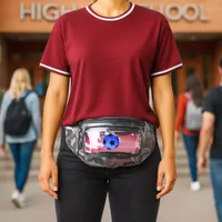 Blue American Soccer or Association Football Clear Fanny Pack