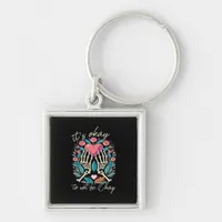 It’s Ok To Not Ok - Skeleton Hands With Heart  Keychain