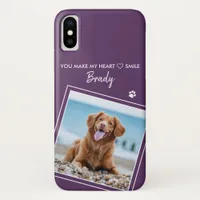 Custom Photo Modern Purple Pet Dog iPhone X Case