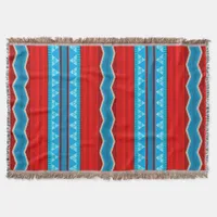 Southwest River Canyon Red and Turquoise Throw Blanket