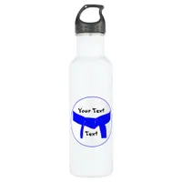 Martial Arts Light Blue Belt Stainless Steel Water Bottle