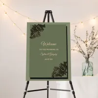 Luxury Modern Sage green & gold classic metalllic Foam Board