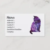 Magical Space Nebula Cat Business Card