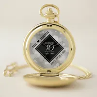 Elegant 10th Tin Wedding Anniversary Celebration Pocket Watch