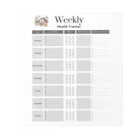 Weekly Health Tracker Planner Notepad