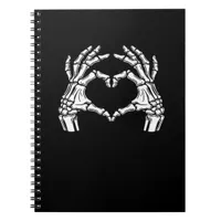 Skeleton Heart Hands Sign Halloween Costume Viral  Notebook