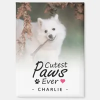 Cutest Paws Ever Modern Pet Dog Mom Photo Keepsake Magnet