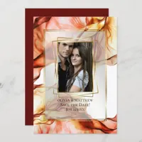 Save the Date | Photo Frame Autumn Colors Abstract Invitation