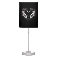 Skeleton Hand Heart 4th Of Usa Patriotic American Table Lamp