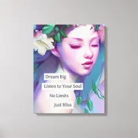 Dream Big, Inspirational Quote for Daughter Canvas Print