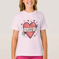 Valentine's Day Vintage Heart Doodle Love T-Shirt