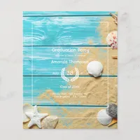 Rustic Turquoise Beach Graduation Party Flyer