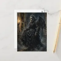 Sasquatch with bat wings gothic postcard