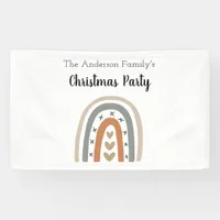 Christmas party rainbow brown beige gray white banner