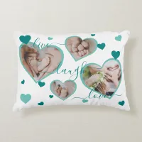 Live Laugh Love Family Photos Hearts Accent Pillow