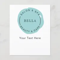 Minimal Modern Aqua Salon Spa Coupons Flyer