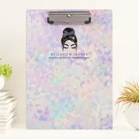 Iridescent Updo Holographic Lashes Business Clipboard