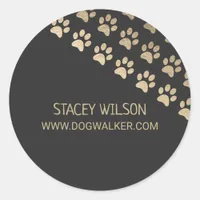 Name and Website Paw Print Business Label