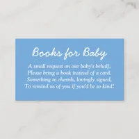 Books for Baby Minimalist Blue Enclosure Card