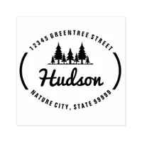 Fir Trees Oval Design ID304 Rubber Stamp