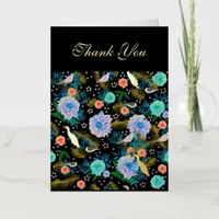 Tropical Birds Floral Botanical Thank You Card