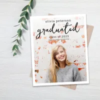 Trendy Script Photo Graduation Announcement