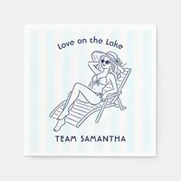 Love on the Lake Preppy Bride Bachelorette Party Napkins