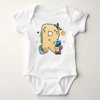 Dino Alphabet for Babies with Name Starting with R Baby Bodysuit