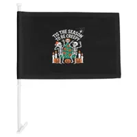 Creepy Funny Skeleton Halloween Spooky Car Flag