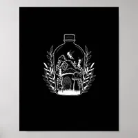 Cottagecore Aesthetic Bottle Mushroom House Fairy  Poster