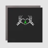 Skeleton Hand Heart Awareness Ribbon Car Magnet