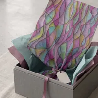 Boho Jewel Tone Abstract Wavy Pattern Tissue Paper