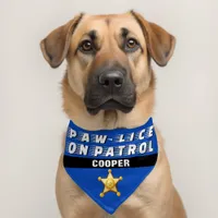 Paw-lice on Patrol Blue Name Pet Bandana Collar